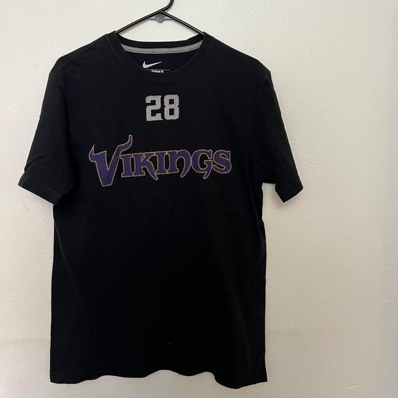 Men's Nike Black Minnesota Vikings Team Peterson 28 Regular Fit T Shirt M - Picture 3 of 10